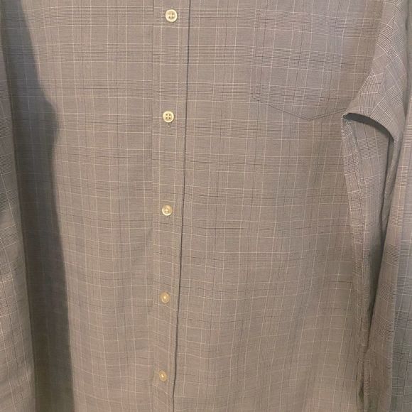 CHAPS Mens Mini Plaid Gray Black White Easy Care Button Down Long Slv Sz 2XL - Picture 15 of 16